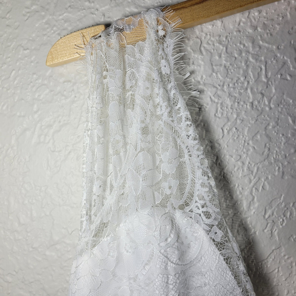 white lace tank dress Nox Anabel JQ1017 Short Layered Bow Detail Wedding Dress main image 0